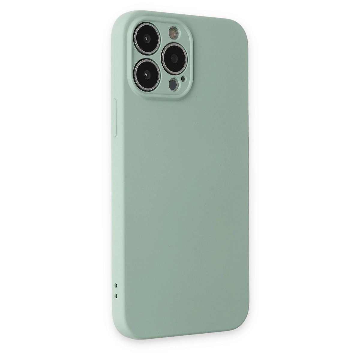 İphone 13 Pro Max Kılıf Nano İçi Kadife Silikon - Su Yeşili