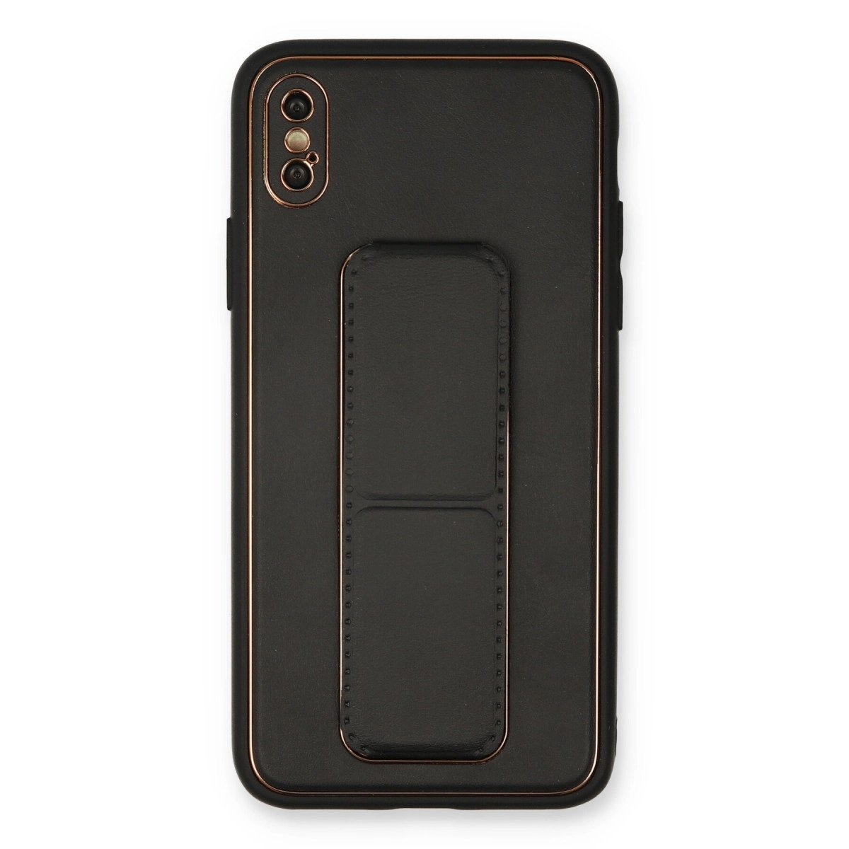 İphone Xs Max Kılıf Coco Deri Standlı Kapak - Siyah İphone Xs Max Kılıf Coco Deri Standlı Kapak - Siyah