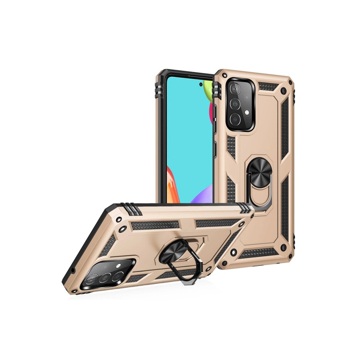 Samsung Galaxy A52 Kılıf Sofya Yüzüklü Silikon Kapak - Gold Samsung Galaxy A52 Kılıf Sofya Yüzüklü Silikon Kapak - Gold