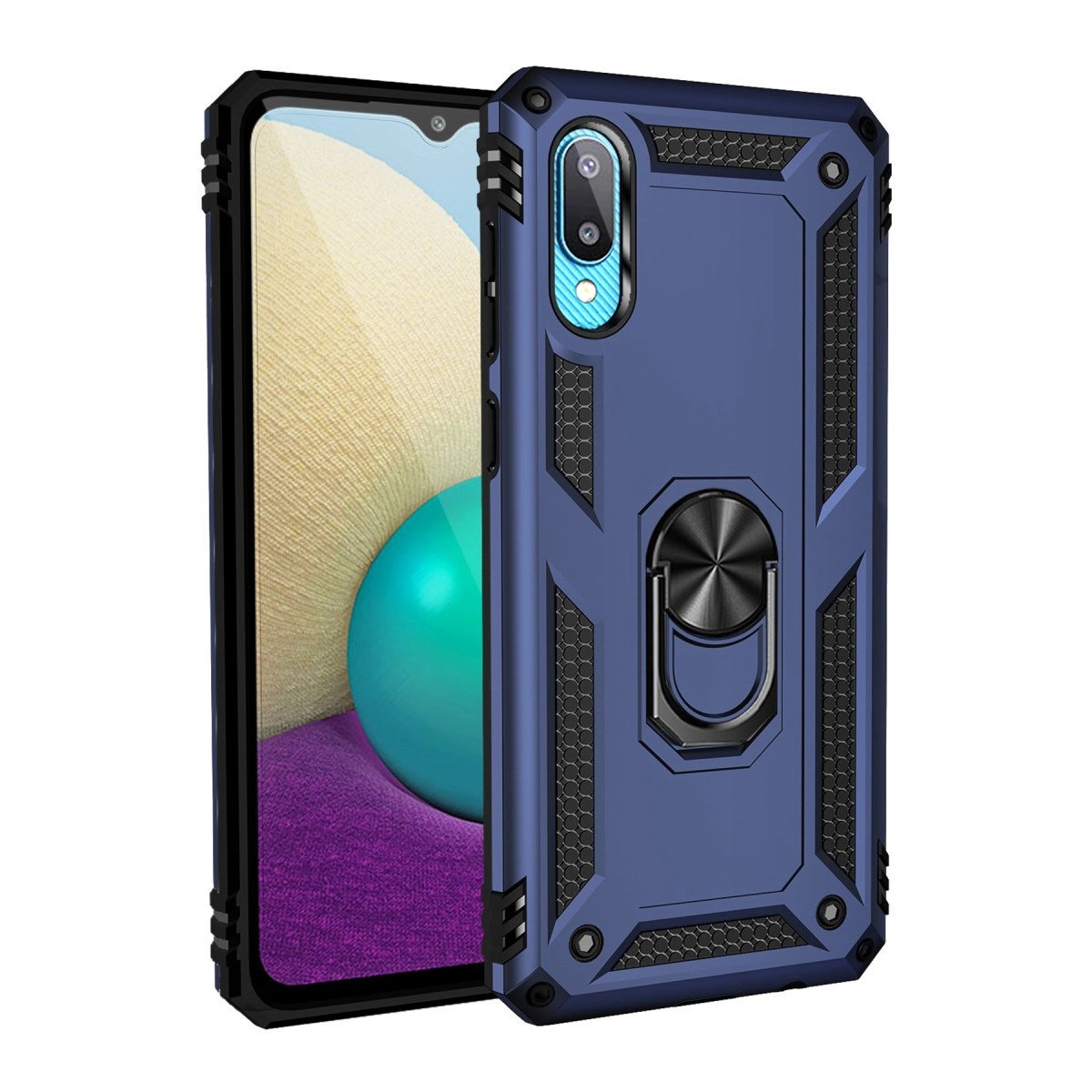 Galaxy A02 Kılıf Sofya Yüzüklü  Kapak - Lacivert