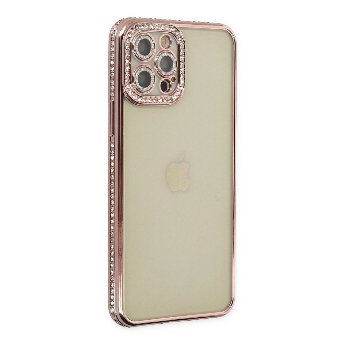 İphone 12 Pro Kılıf Joke Taşlı Silikon - Pembe İphone 12 Pro Kılıf Joke Taşlı Silikon - Pembe