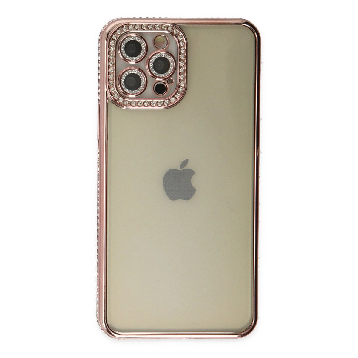 İphone 12 Pro Kılıf Joke Taşlı Silikon - Pembe İphone 12 Pro Kılıf Joke Taşlı Silikon - Pembe