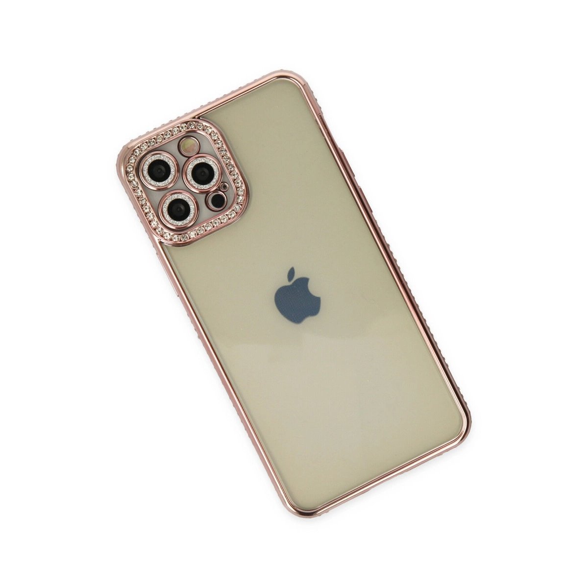 İphone 12 Pro Kılıf Joke Taşlı Silikon - Pembe İphone 12 Pro Kılıf Joke Taşlı Silikon - Pembe