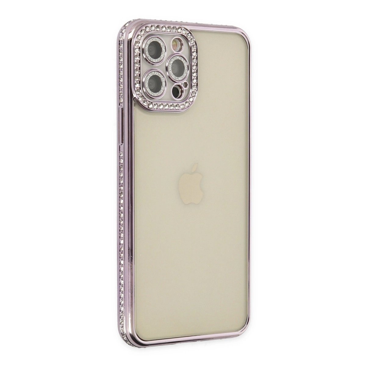 İphone 12 Pro Kılıf Joke Taşlı Silikon - Mor İphone 12 Pro Kılıf Joke Taşlı Silikon - Mor