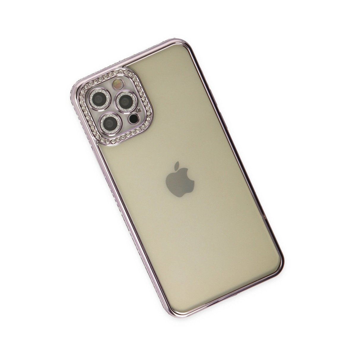 İphone 12 Pro Kılıf Joke Taşlı Silikon - Mor İphone 12 Pro Kılıf Joke Taşlı Silikon - Mor