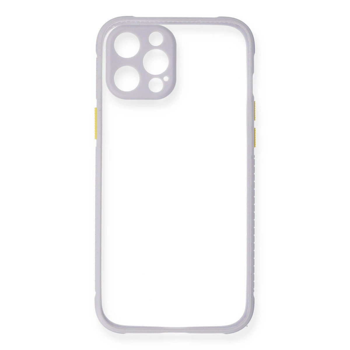 İphone 12 Kılıf Miami Şeffaf Silikon - Lila İphone 12 Kılıf Miami Şeffaf Silikon - Lila