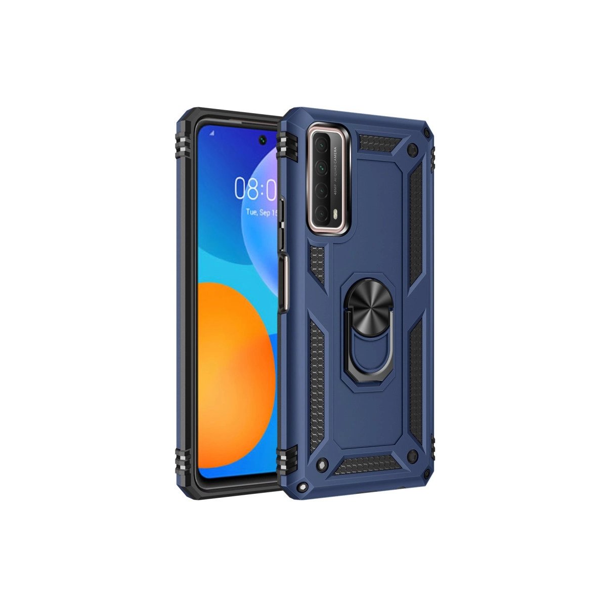 Huawei P Smart 2021 Kılıf Sofya Yüzüklü Silikon Kapak - Lacivert Huawei P Smart 2021 Kılıf Sofya Yüzüklü Silikon Kapak - Lacivert