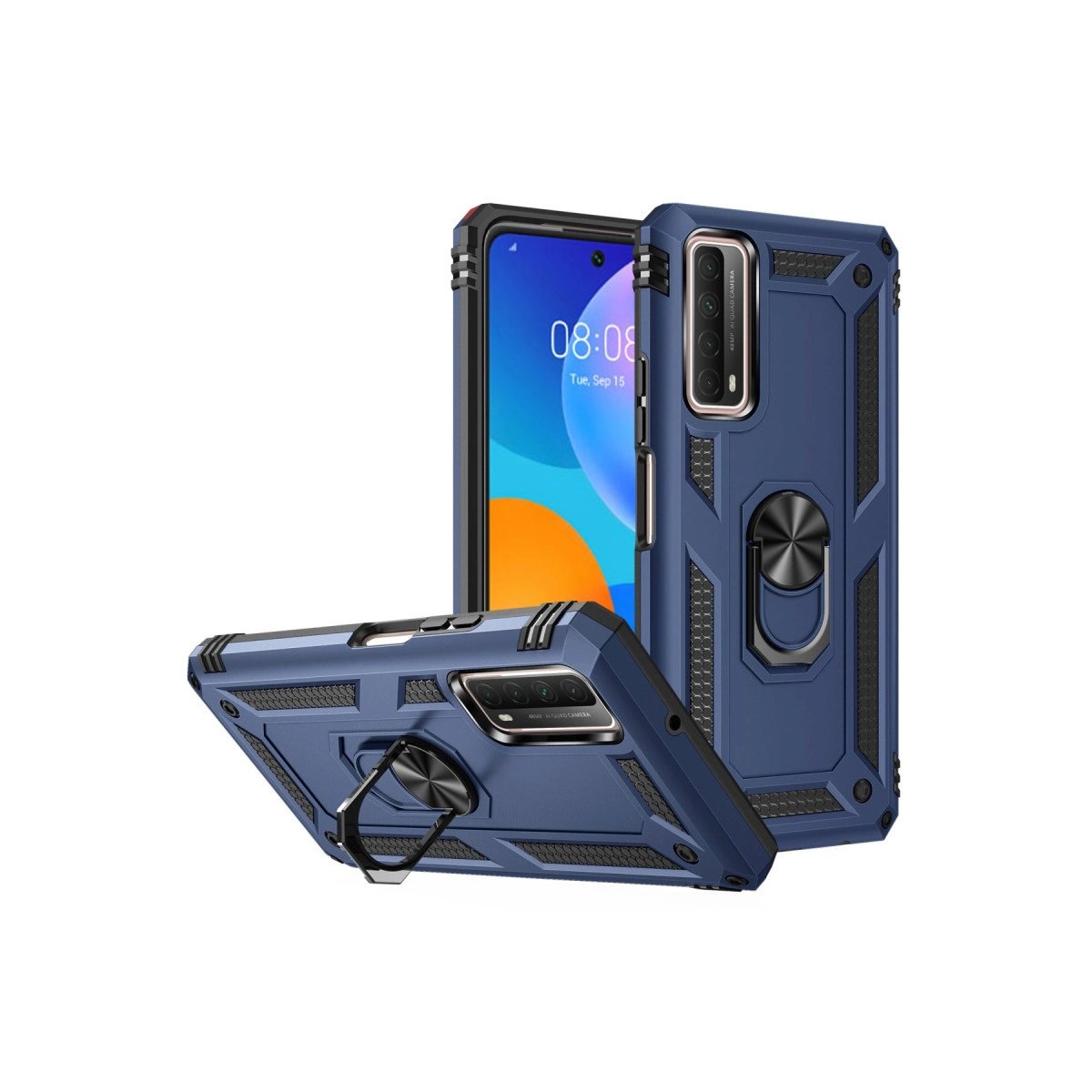 Huawei P Smart 2021 Kılıf Sofya Yüzüklü Silikon Kapak - Lacivert Huawei P Smart 2021 Kılıf Sofya Yüzüklü Silikon Kapak - Lacivert