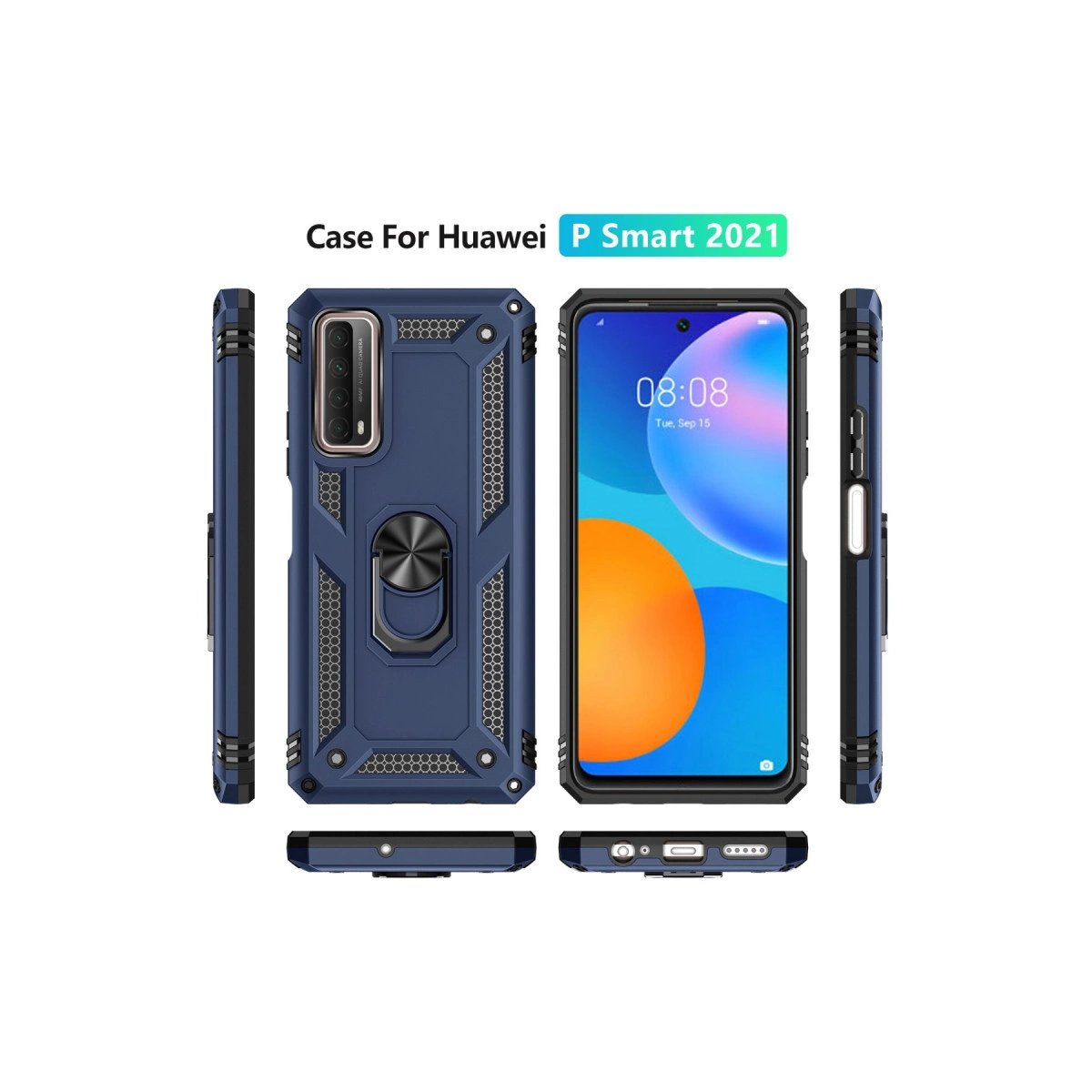 Huawei P Smart 2021 Kılıf Sofya Yüzüklü Silikon Kapak - Lacivert Huawei P Smart 2021 Kılıf Sofya Yüzüklü Silikon Kapak - Lacivert