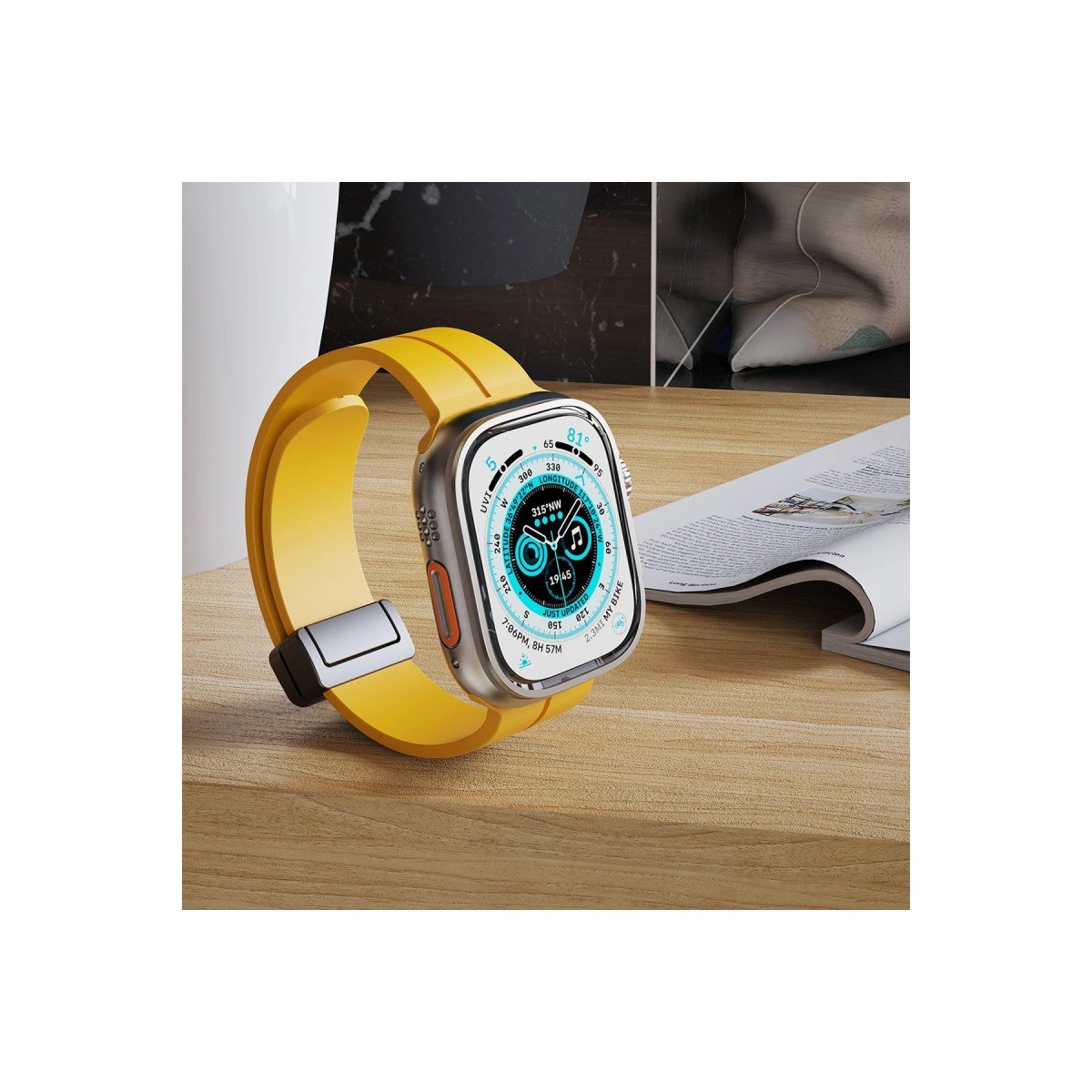 Apple Watch 42mm Kr412 Elegance Stylısh Kordon - Kırmızı