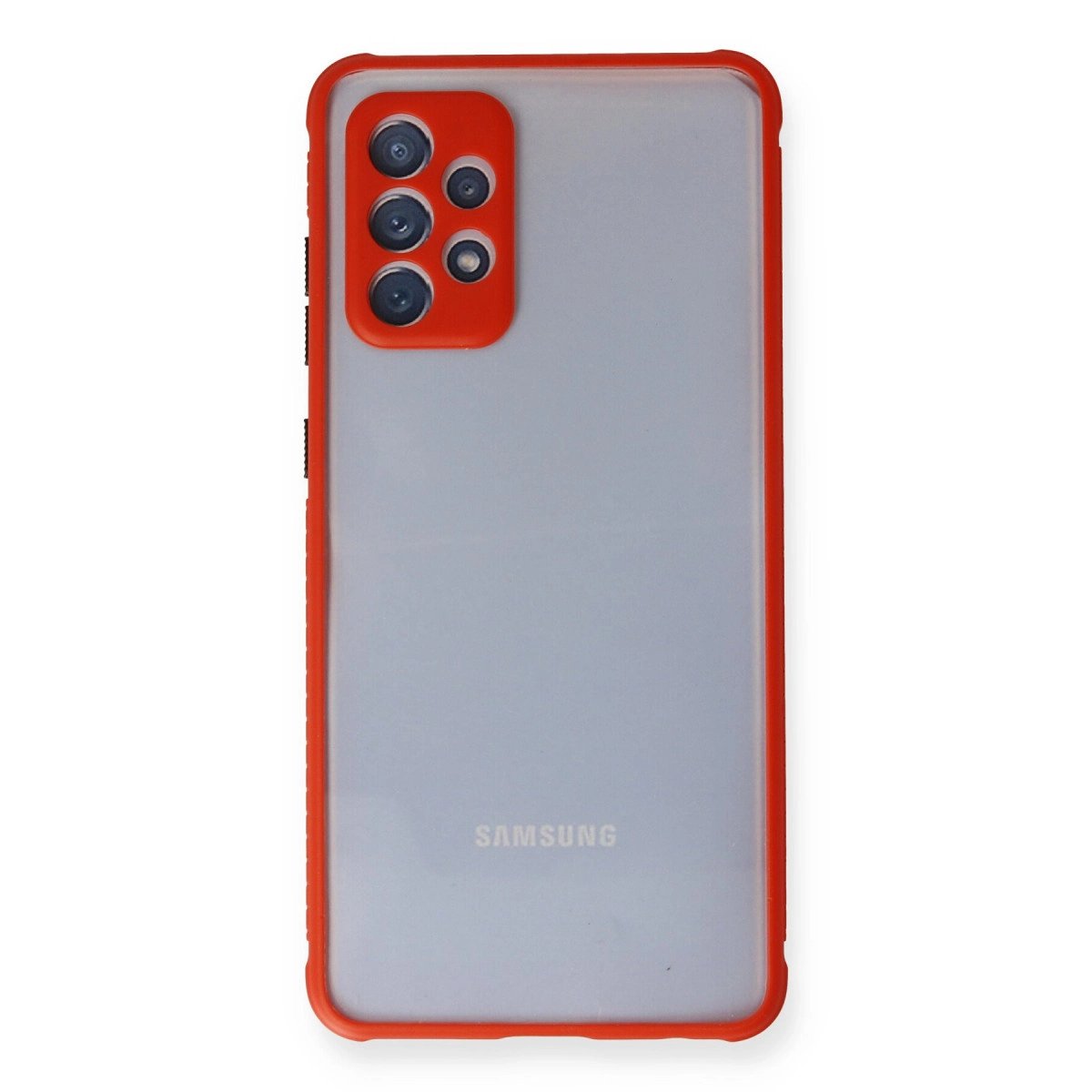 Samsung Galaxy A72 Kılıf Miami Şeffaf Silikon - Kırmızı Samsung Galaxy A72 Kılıf Miami Şeffaf Silikon - Kırmızı
