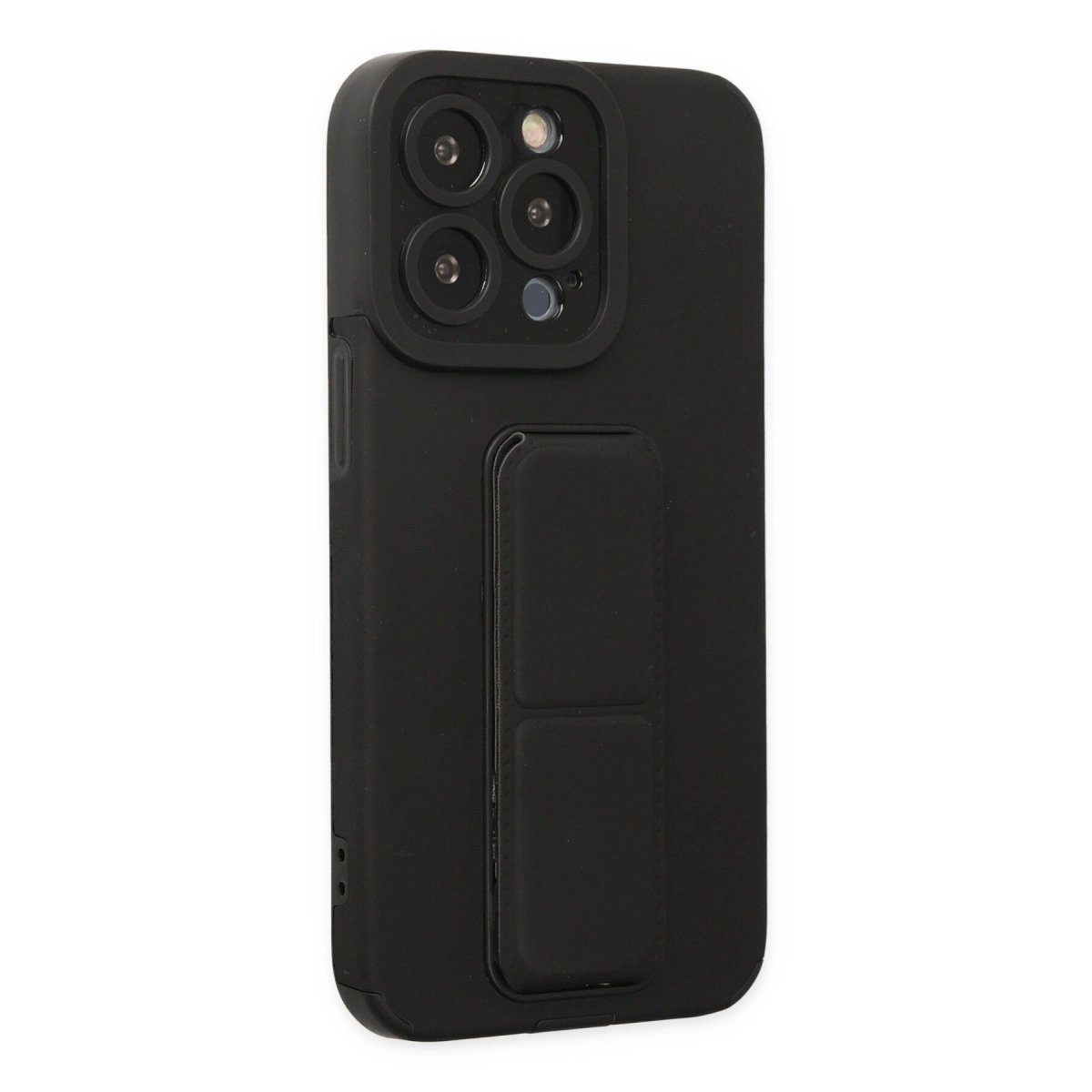 İphone 13 Pro Kılıf Mega Standlı Silikon - Siyah İphone 13 Pro Kılıf Mega Standlı Silikon - Siyah