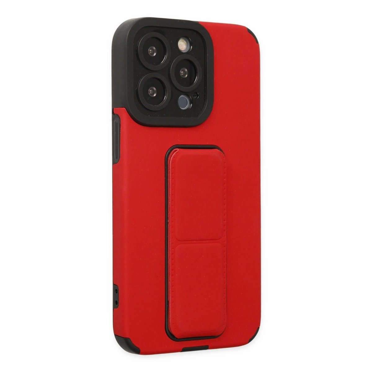 İphone 13 Pro Kılıf Mega Standlı Silikon - Kırmızı İphone 13 Pro Kılıf Mega Standlı Silikon - Kırmızı