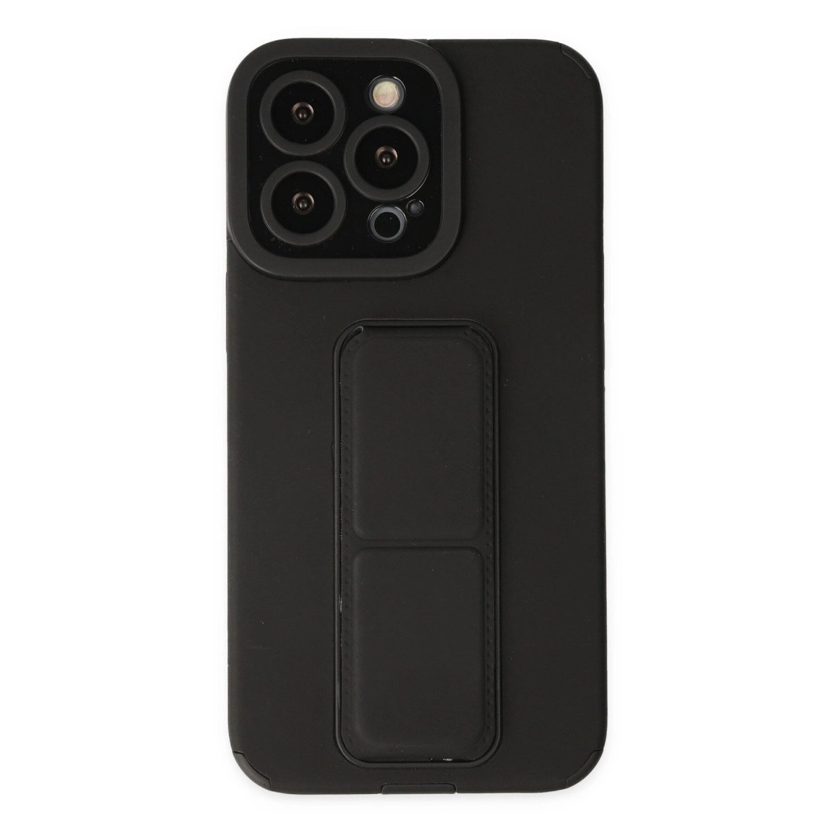 İphone 13 Pro Max Kılıf Mega Standlı Silikon - Siyah İphone 13 Pro Max Kılıf Mega Standlı Silikon - Siyah