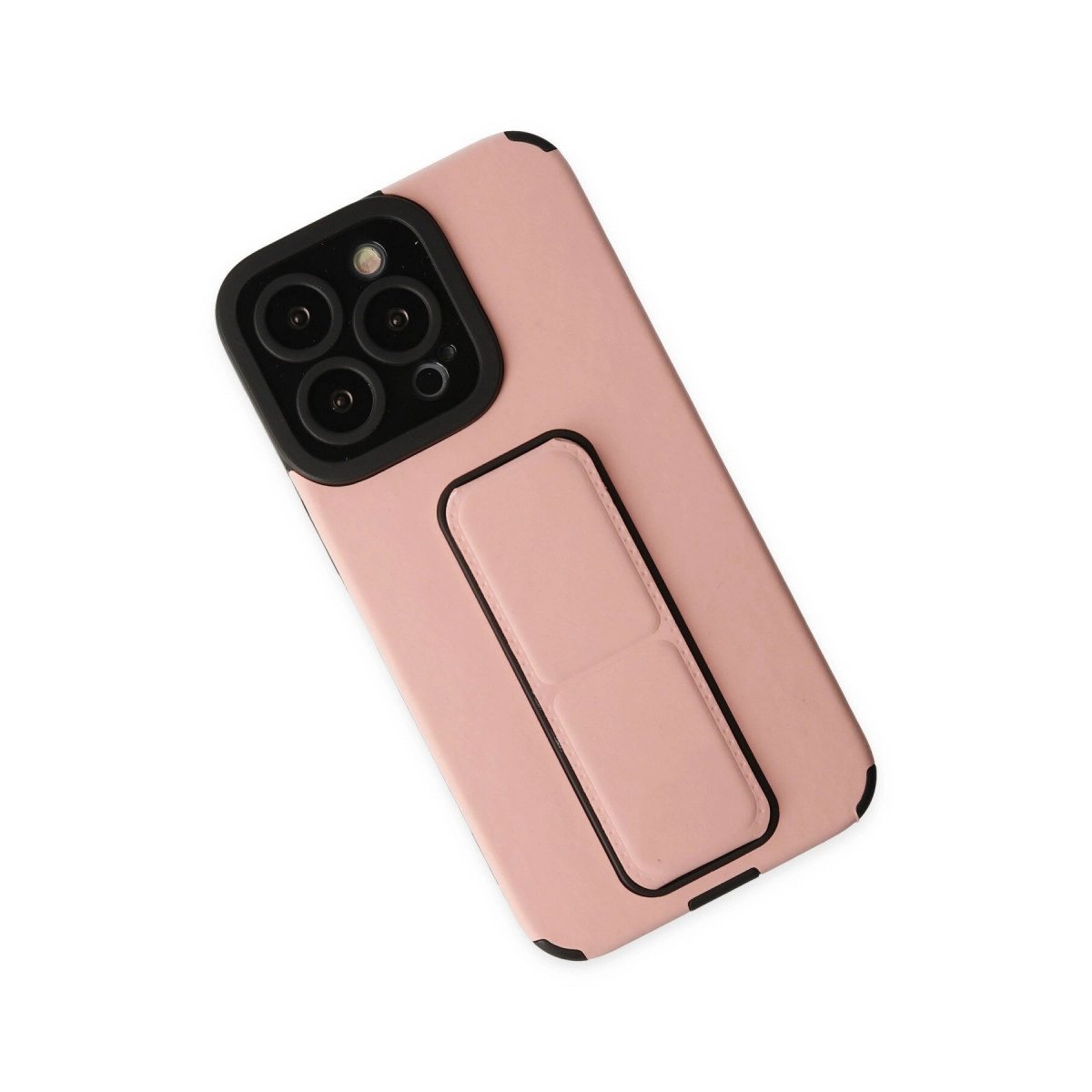 İphone 13 Pro Max Kılıf Mega Standlı Silikon - Pudra İphone 13 Pro Max Kılıf Mega Standlı Silikon - Pudra