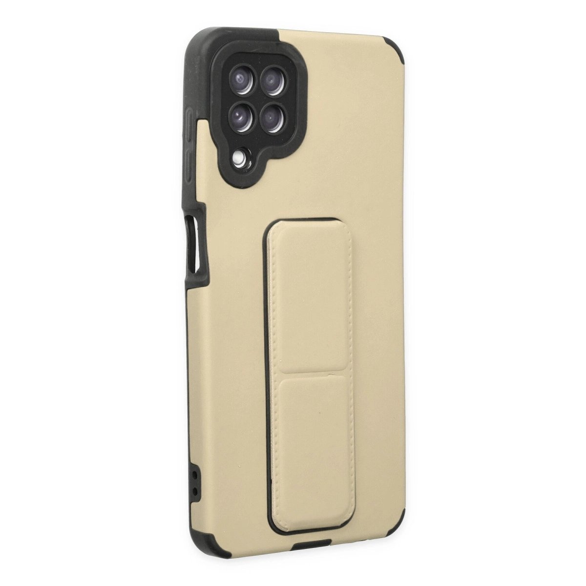 Samsung Galaxy A22 Kılıf Mega Standlı Silikon - Gold Samsung Galaxy A22 Kılıf Mega Standlı Silikon - Gold
