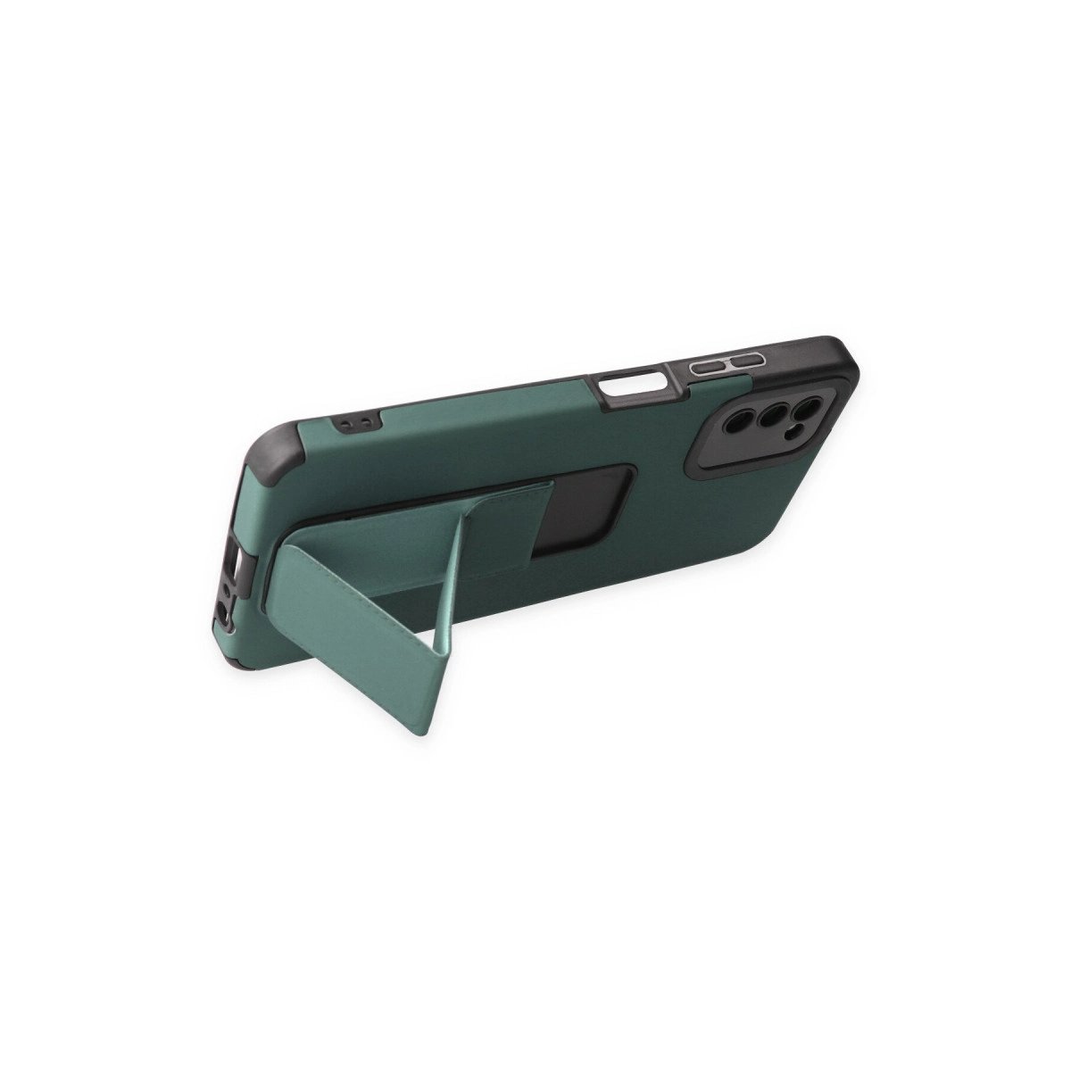 Samsung Galaxy A03s Kılıf Mega Standlı Silikon - Yeşil Samsung Galaxy A03s Kılıf Mega Standlı Silikon - Yeşil