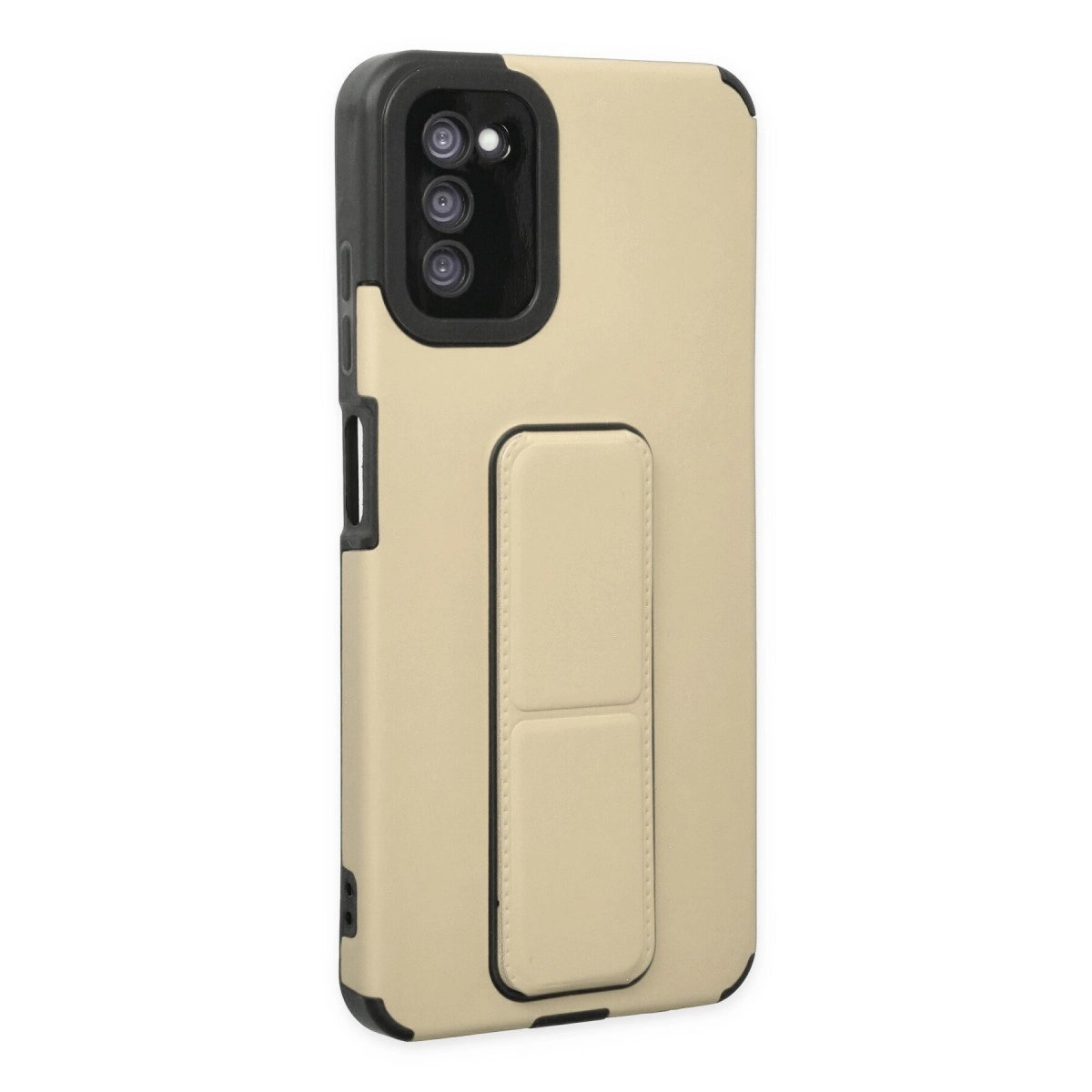 Samsung Galaxy A03s Kılıf Mega Standlı Silikon - Gold Samsung Galaxy A03s Kılıf Mega Standlı Silikon - Gold