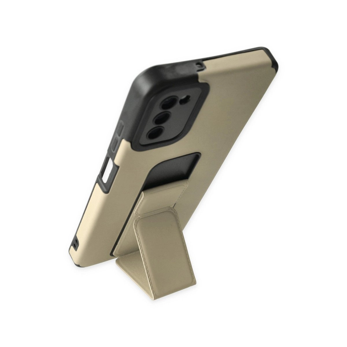 Samsung Galaxy A03s Kılıf Mega Standlı Silikon - Gold Samsung Galaxy A03s Kılıf Mega Standlı Silikon - Gold