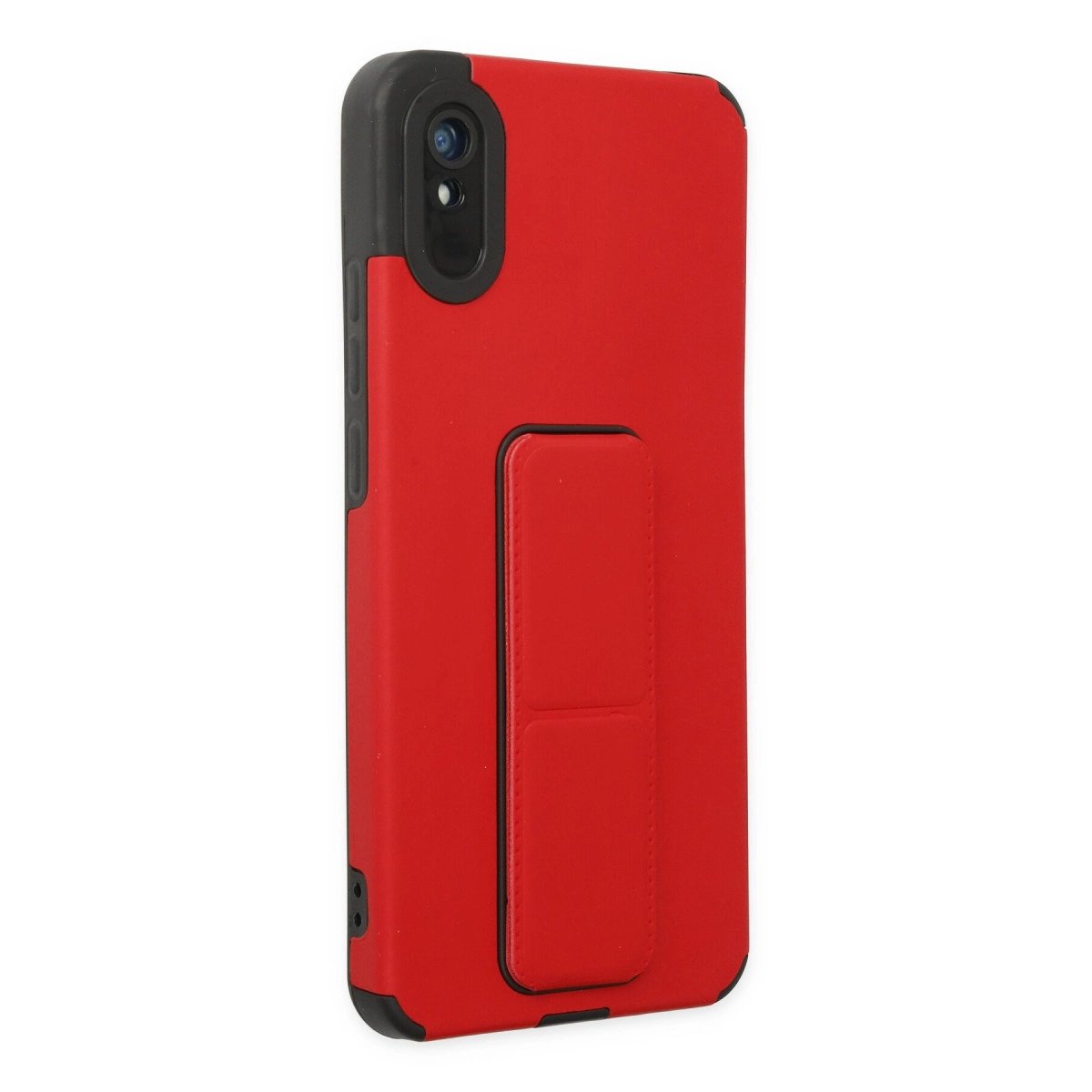Xiaomi Redmi 9a Kılıf Mega Standlı Silikon - Kırmızı Xiaomi Redmi 9a Kılıf Mega Standlı Silikon - Kırmızı