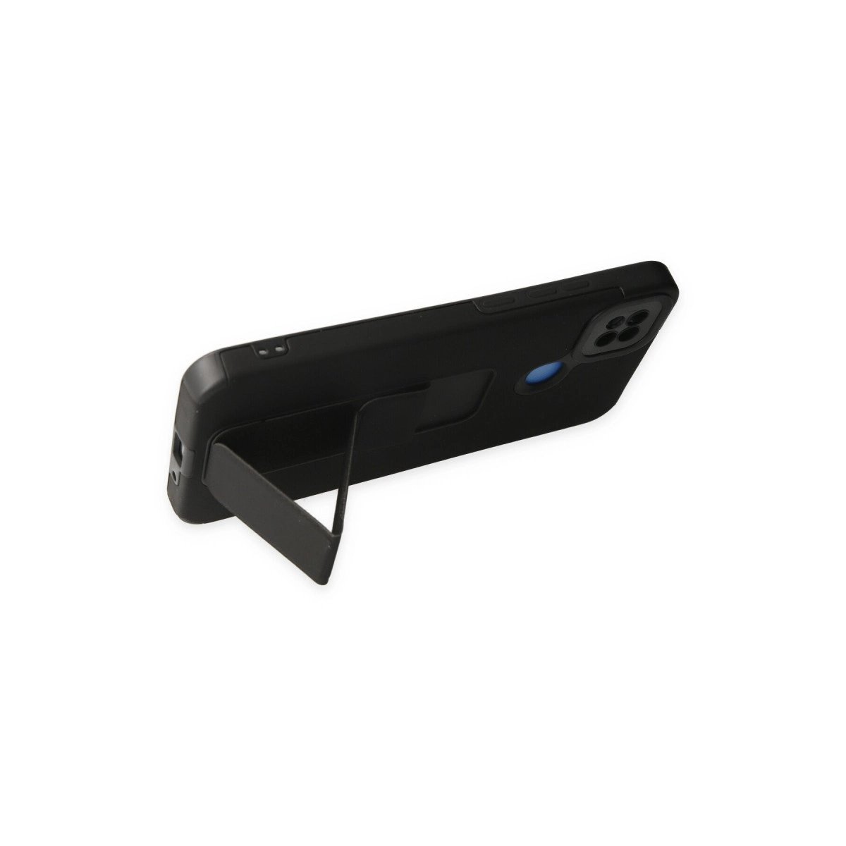 Xiaomi Redmi 9c Kılıf Mega Standlı Silikon - Siyah Xiaomi Redmi 9c Kılıf Mega Standlı Silikon - Siyah