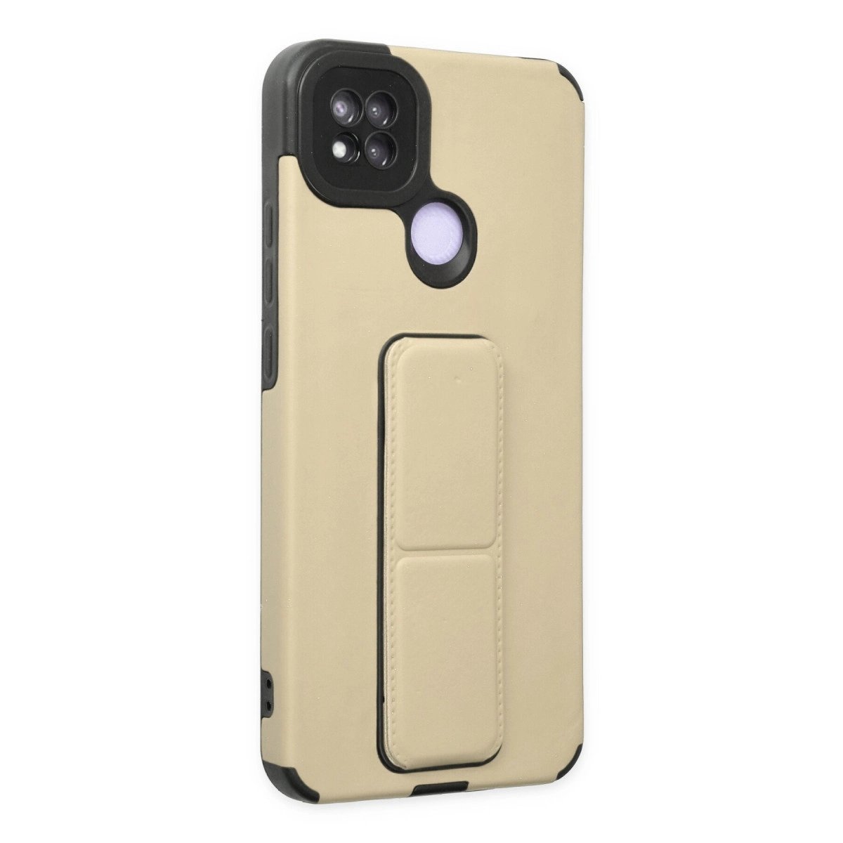 Xiaomi Redmi 9c Kılıf Mega Standlı Silikon - Gold Xiaomi Redmi 9c Kılıf Mega Standlı Silikon - Gold