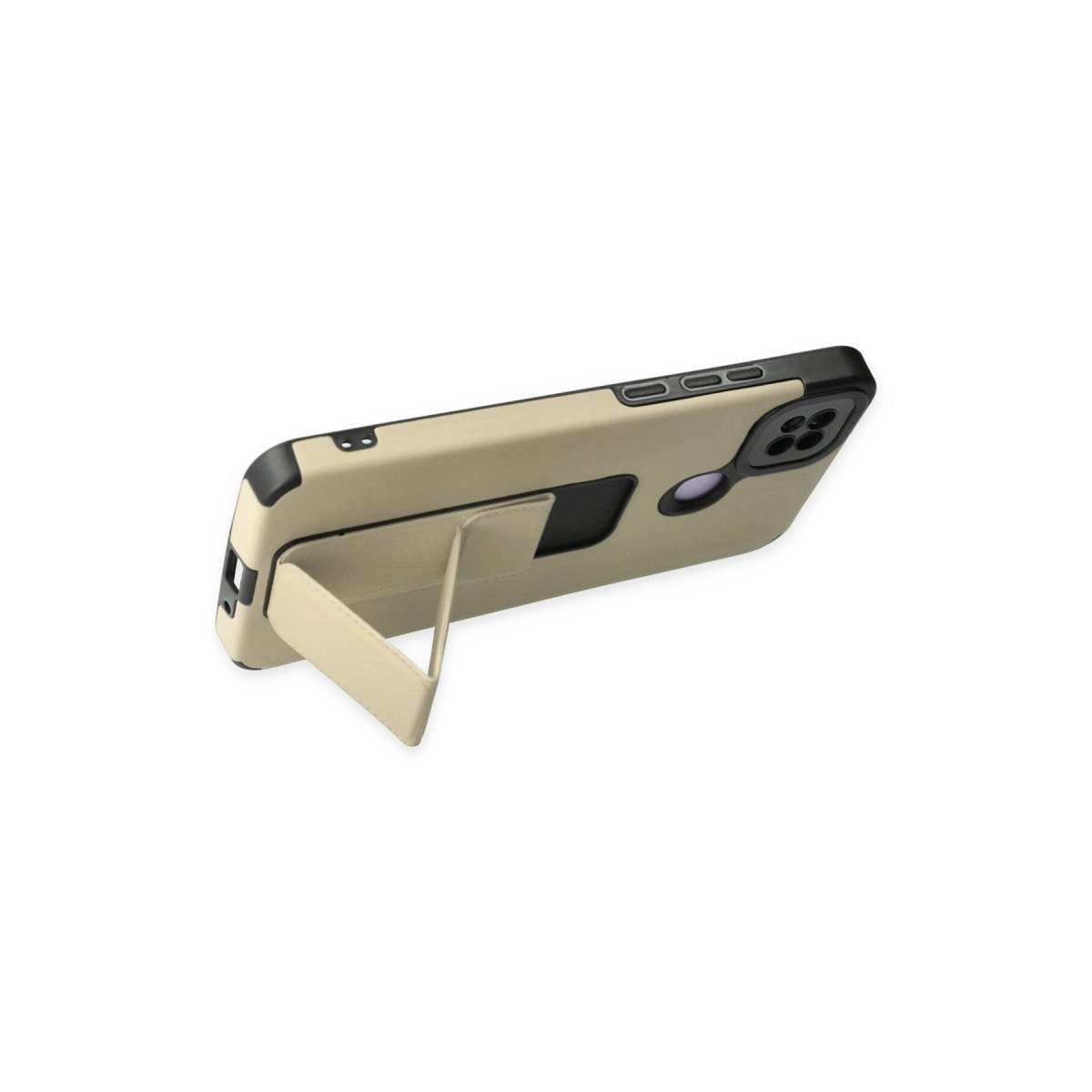 Xiaomi Redmi 9c Kılıf Mega Standlı Silikon - Gold Xiaomi Redmi 9c Kılıf Mega Standlı Silikon - Gold