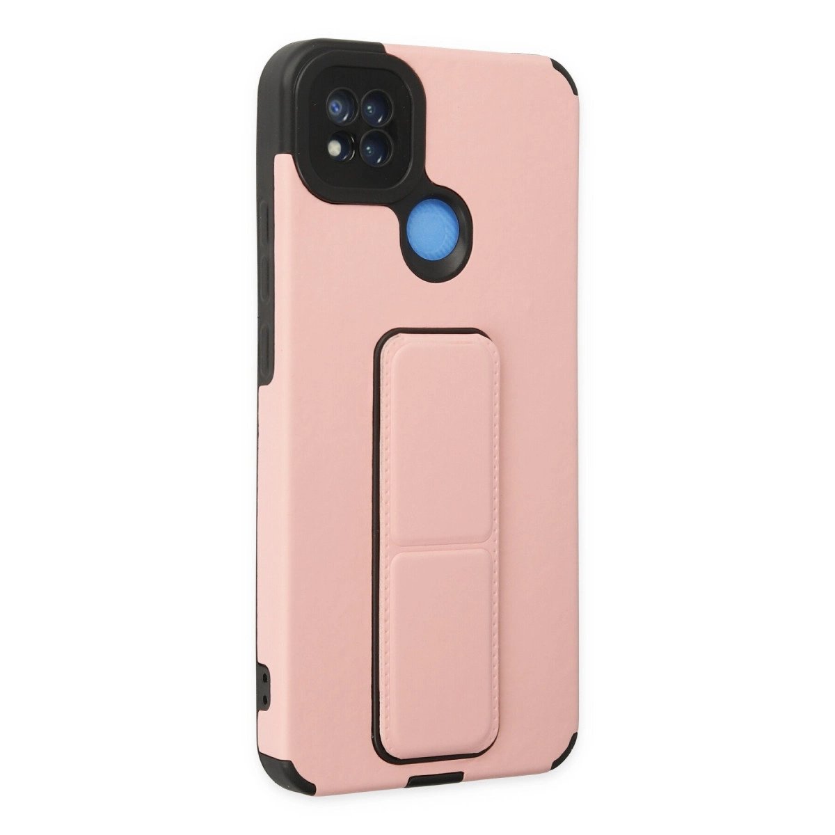 Xiaomi Redmi 9c Kılıf Mega Standlı Silikon - Pudra Xiaomi Redmi 9c Kılıf Mega Standlı Silikon - Pudra