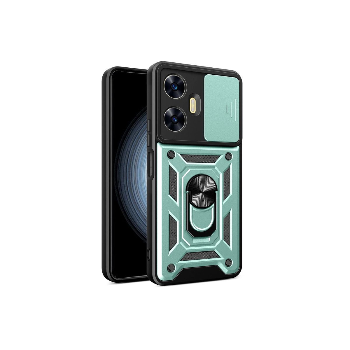 Realme C55 Kılıf Pars Lens Yüzüklü Silikon - Yeşil Realme C55 Kılıf Pars Lens Yüzüklü Silikon - Yeşil