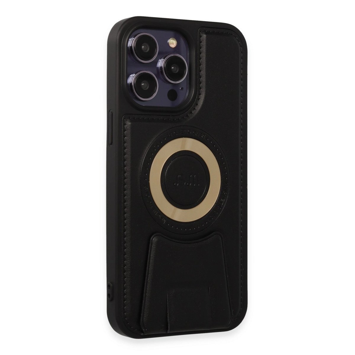 İphone 14 Pro Kılıf Merkür Magneticsafe Standlı Kapak - Siyah