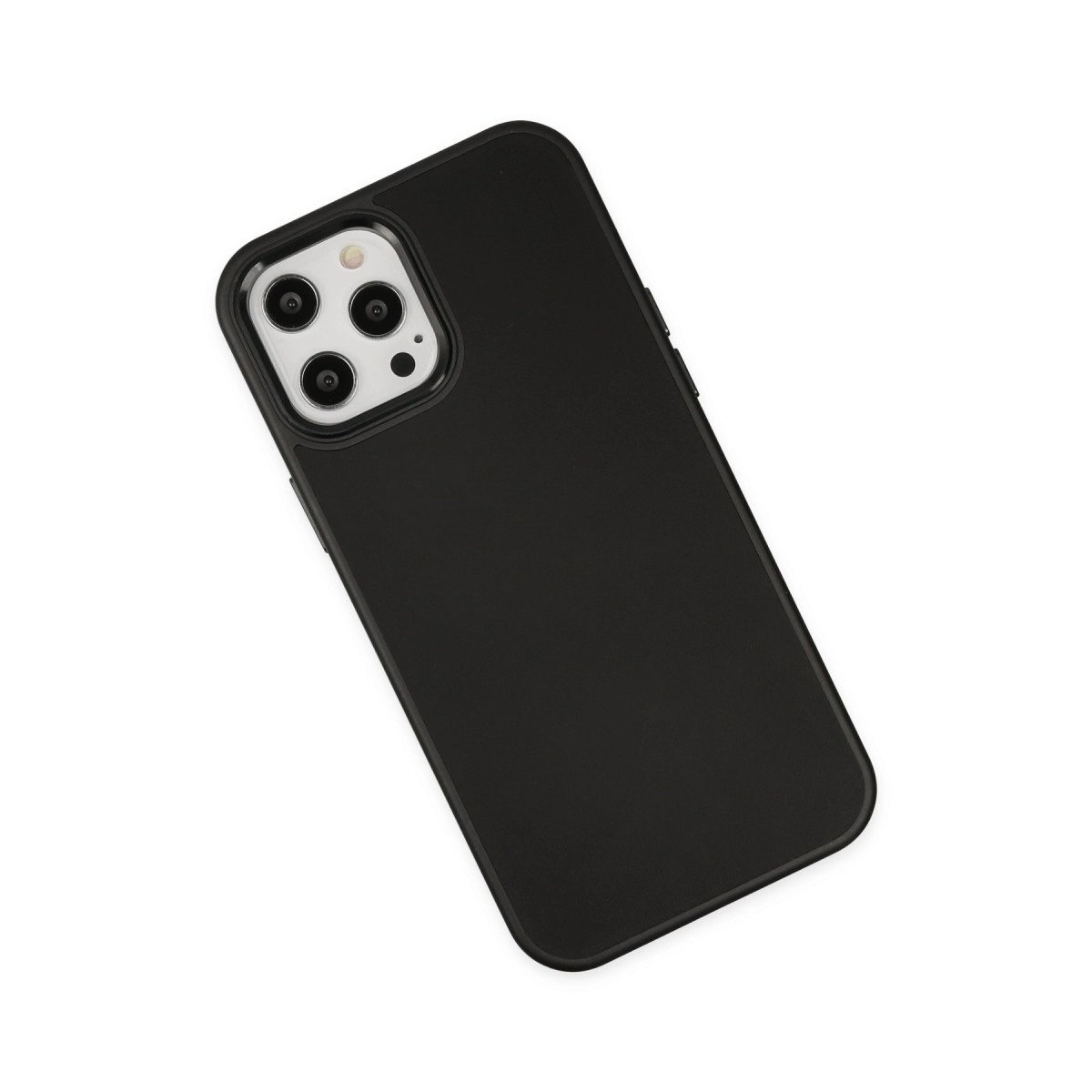 İphone 12 Pro Max Kılıf Asya Deri Silikon - Siyah
