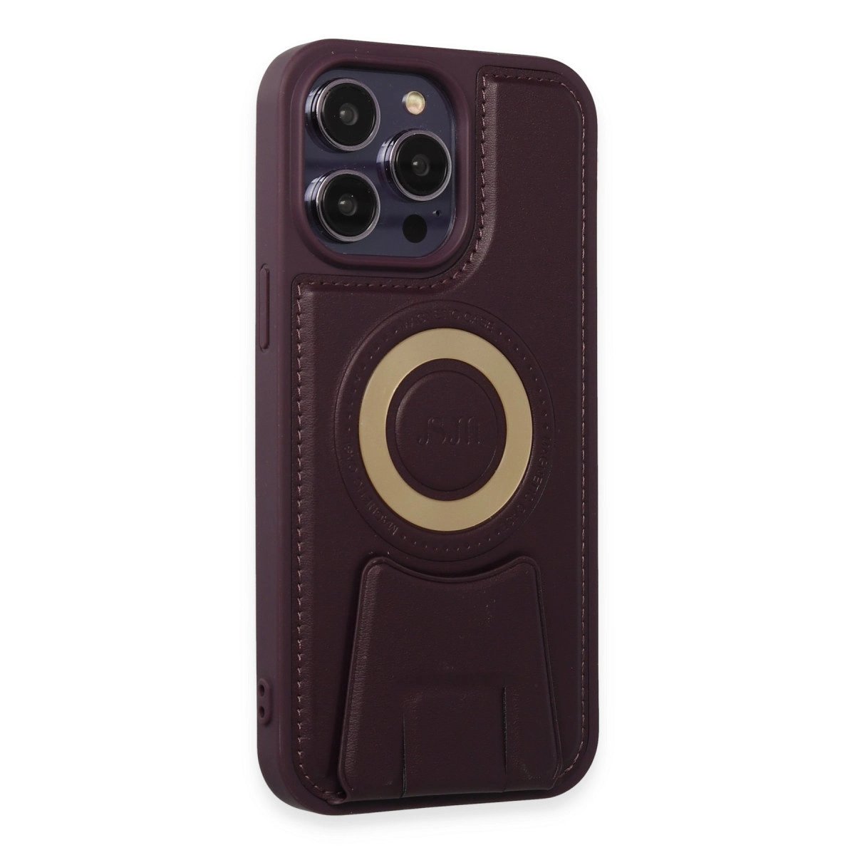 İphone 14 Pro Kılıf Merkür Magneticsafe Standlı Kapak - Derin Mor