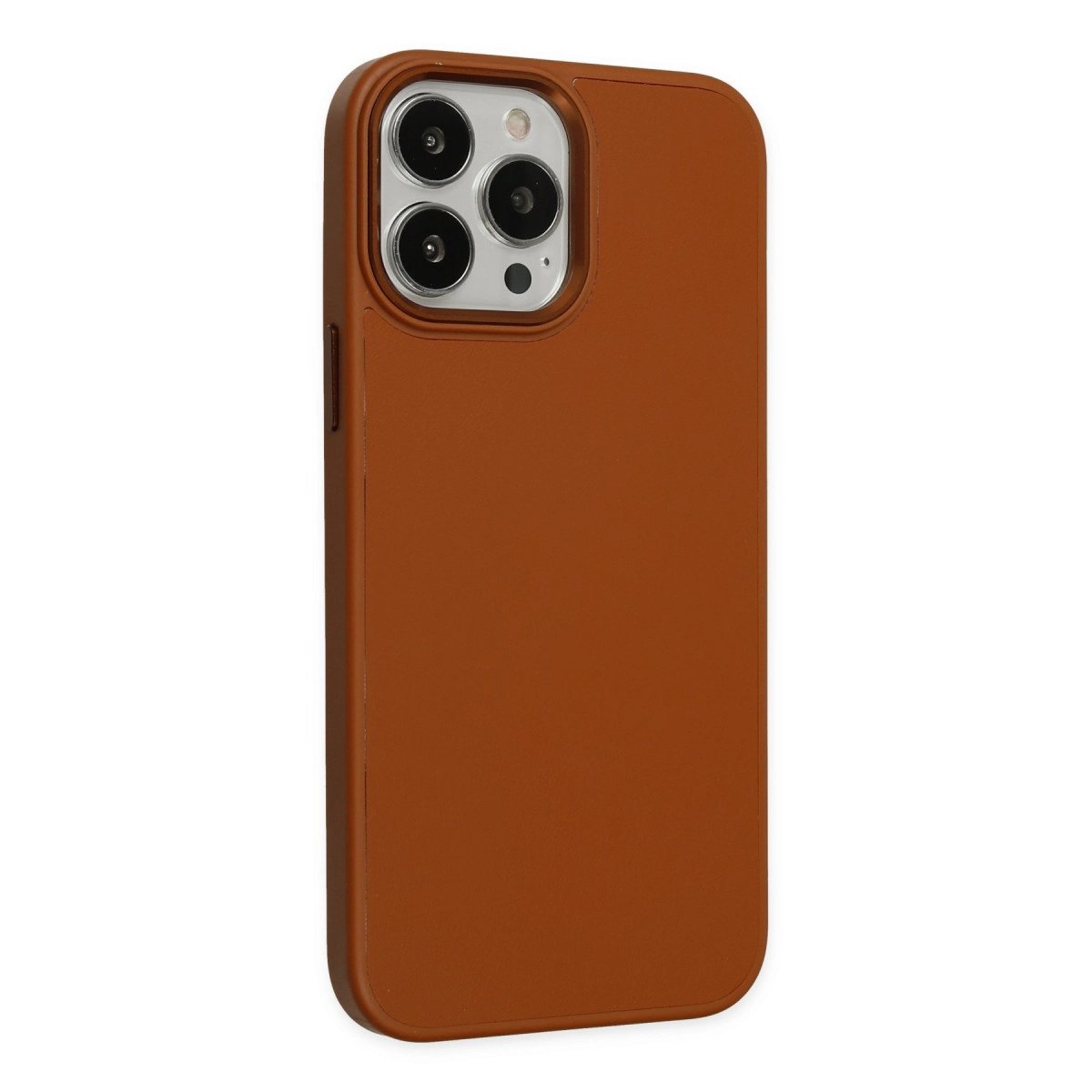 İphone 13 Pro Kılıf Asya Deri Silikon - Kahverengi