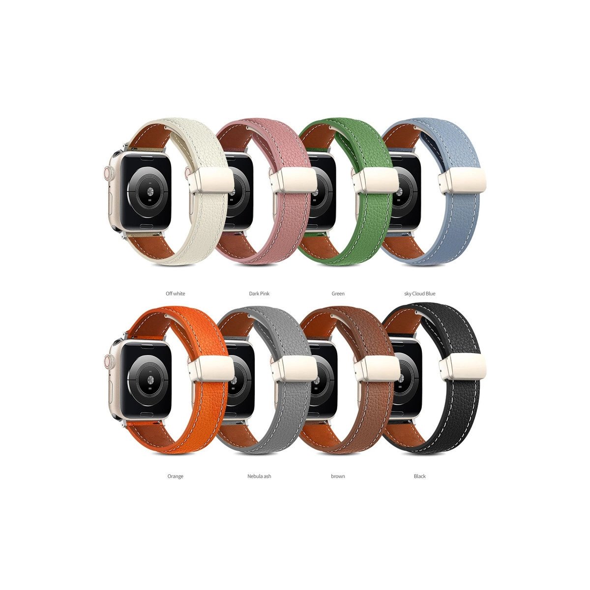 Apple Watch 38mm Kr414 Daks Deri Kordon - Pembe