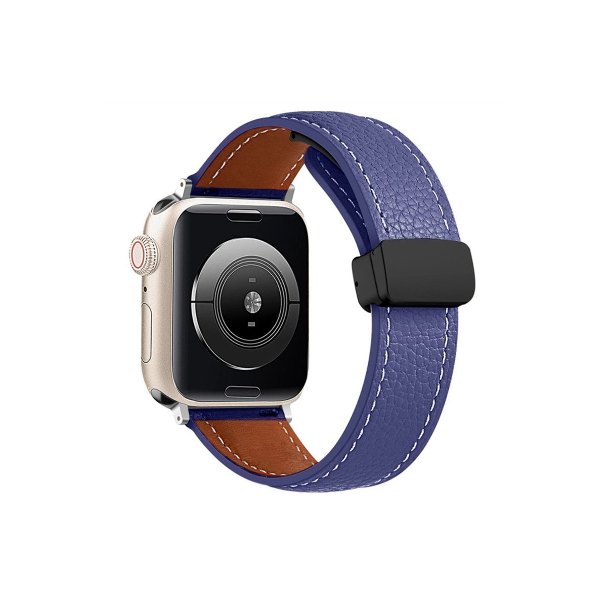 Apple Watch 38mm Kr414 Daks Deri Kordon - Lacivert Apple Watch 38mm Kr414 Daks Deri Kordon - Lacivert