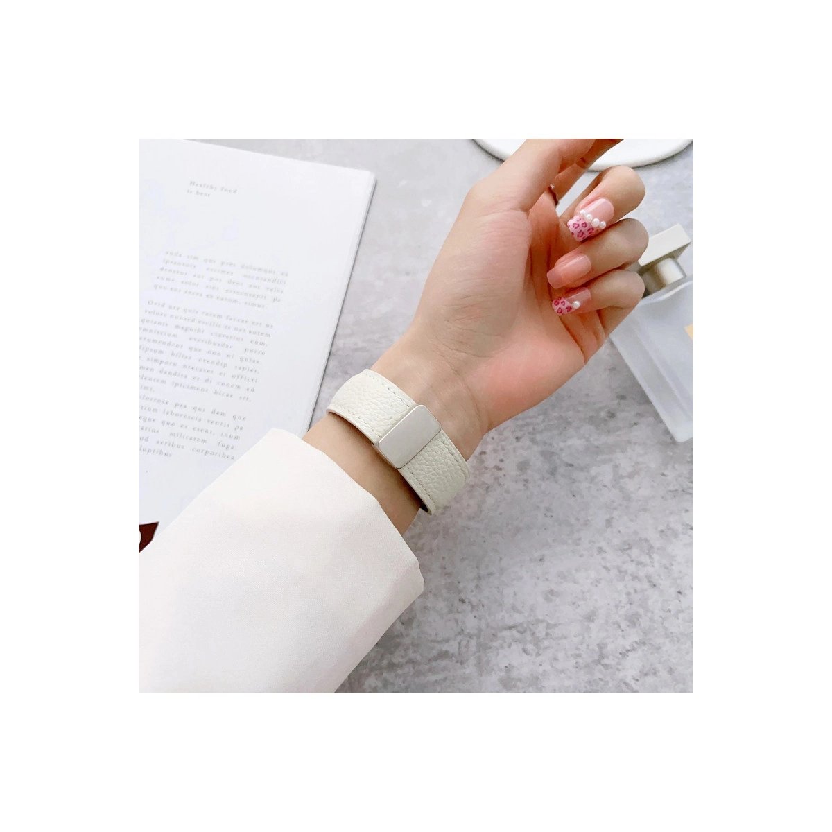 Apple Watch 42mm Kr414 Daks Deri Kordon - Lacivert Apple Watch 42mm Kr414 Daks Deri Kordon - Lacivert