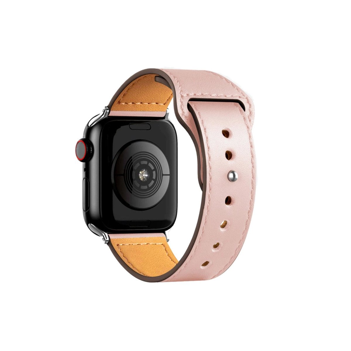 Apple Watch 42mm Kr415 Luaz Deri Kordon - Pembe Apple Watch 42mm Kr415 Luaz Deri Kordon - Pembe