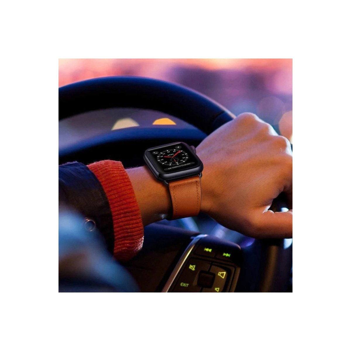 Apple Watch 42mm Kr415 Luaz Deri Kordon - Kırmızı