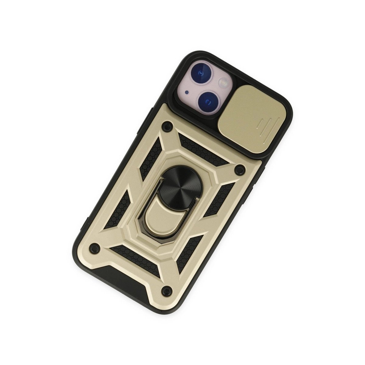 İphone 14 Kılıf Pars Lens Yüzüklü Silikon - Gold İphone 14 Kılıf Pars Lens Yüzüklü Silikon - Gold