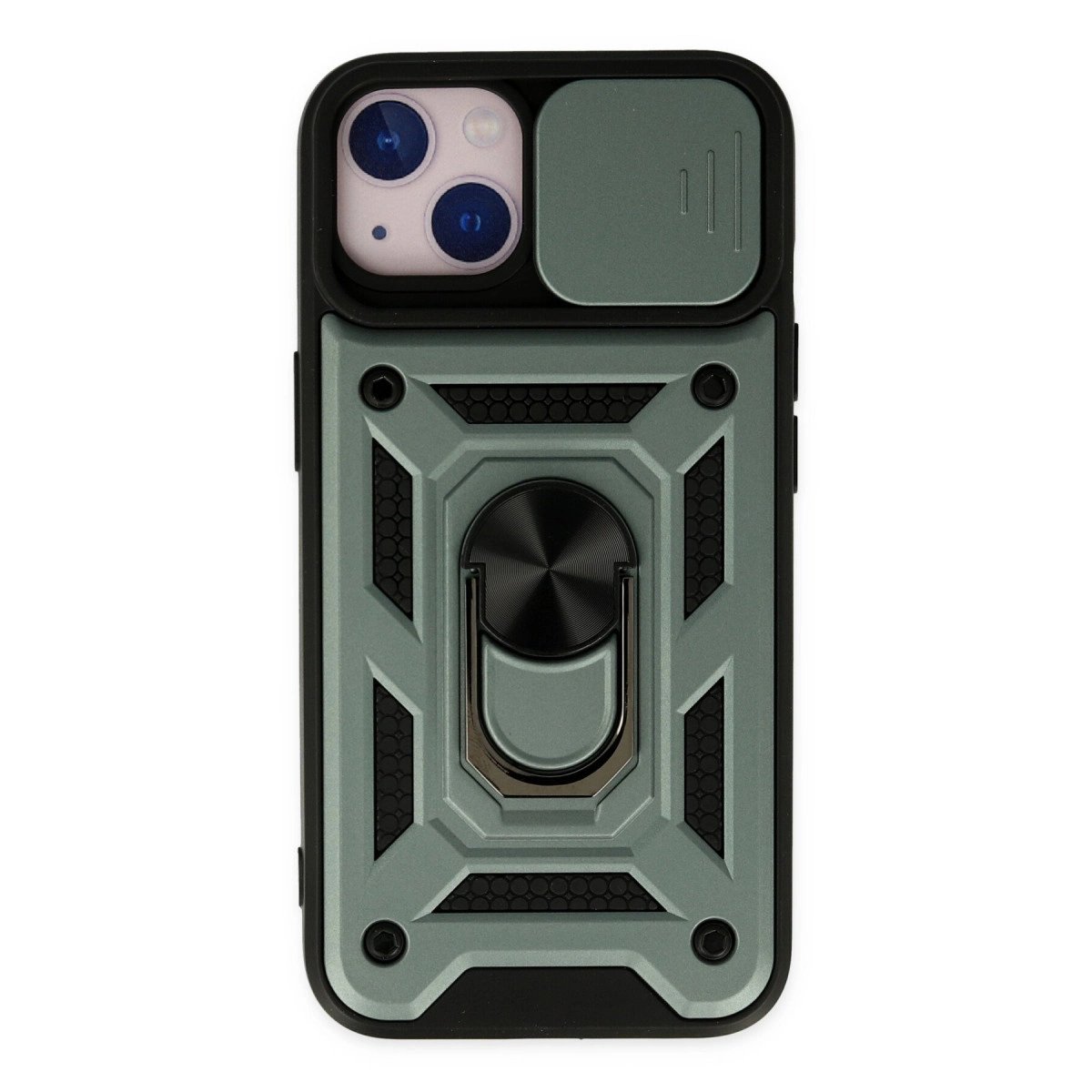 İphone 14 Kılıf Pars Lens Yüzüklü Silikon - Yeşil İphone 14 Kılıf Pars Lens Yüzüklü Silikon - Yeşil