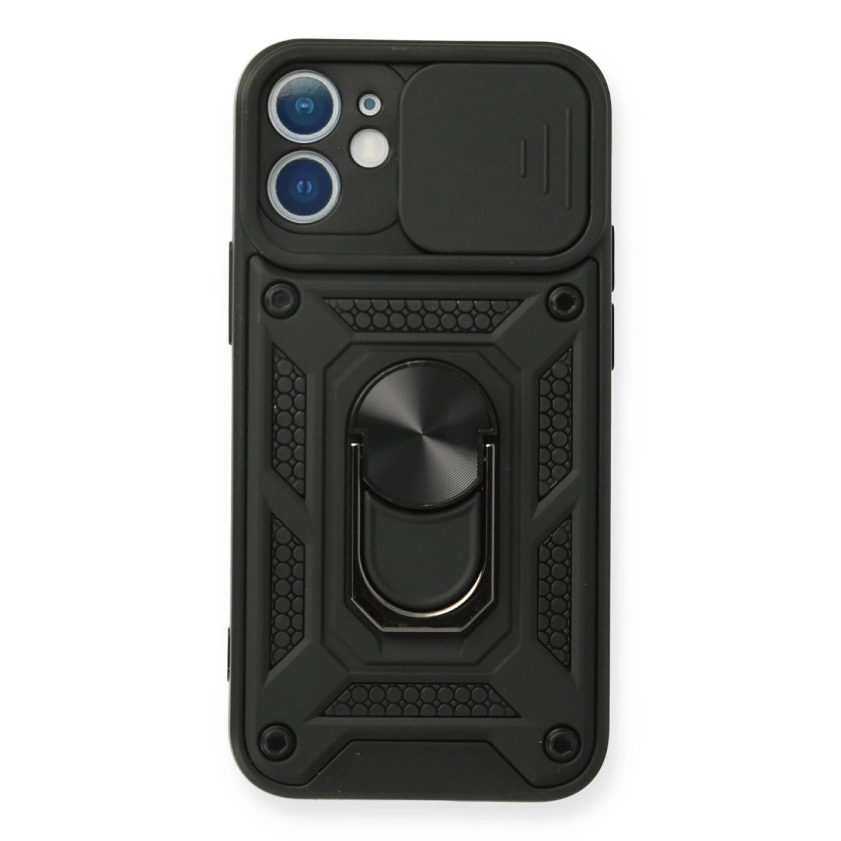 İphone 12 Mini Kılıf Pars Lens Yüzüklü Silikon - Siyah İphone 12 Mini Kılıf Pars Lens Yüzüklü Silikon - Siyah