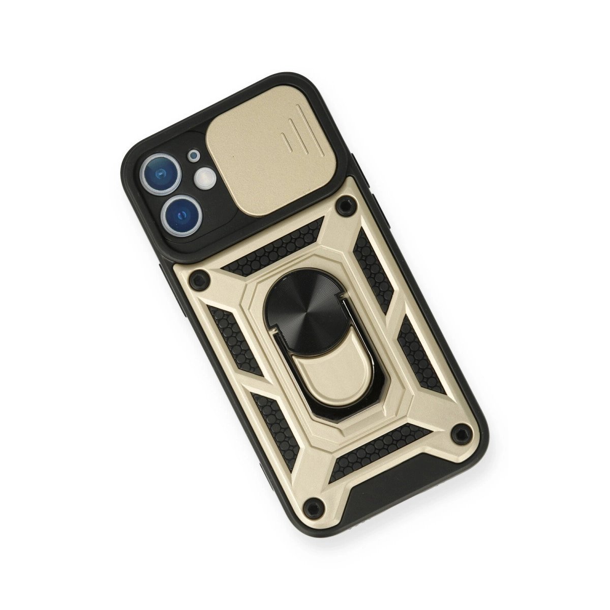 İphone 12 Mini Kılıf Pars Lens Yüzüklü Silikon - Gold İphone 12 Mini Kılıf Pars Lens Yüzüklü Silikon - Gold