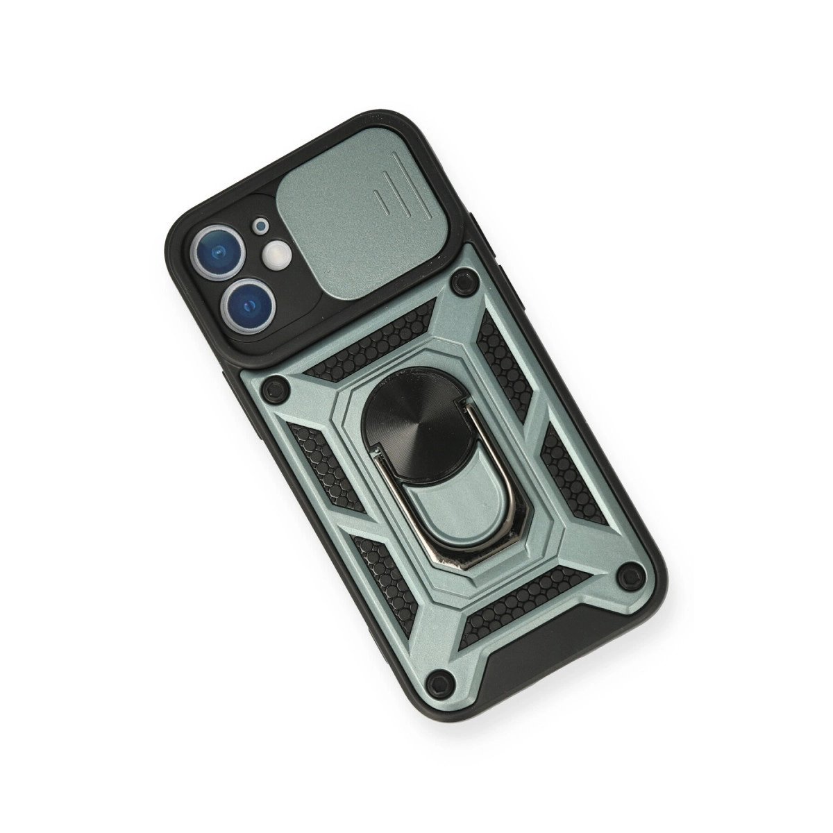 İphone 12 Mini Kılıf Pars Lens Yüzüklü Silikon - Yeşil İphone 12 Mini Kılıf Pars Lens Yüzüklü Silikon - Yeşil