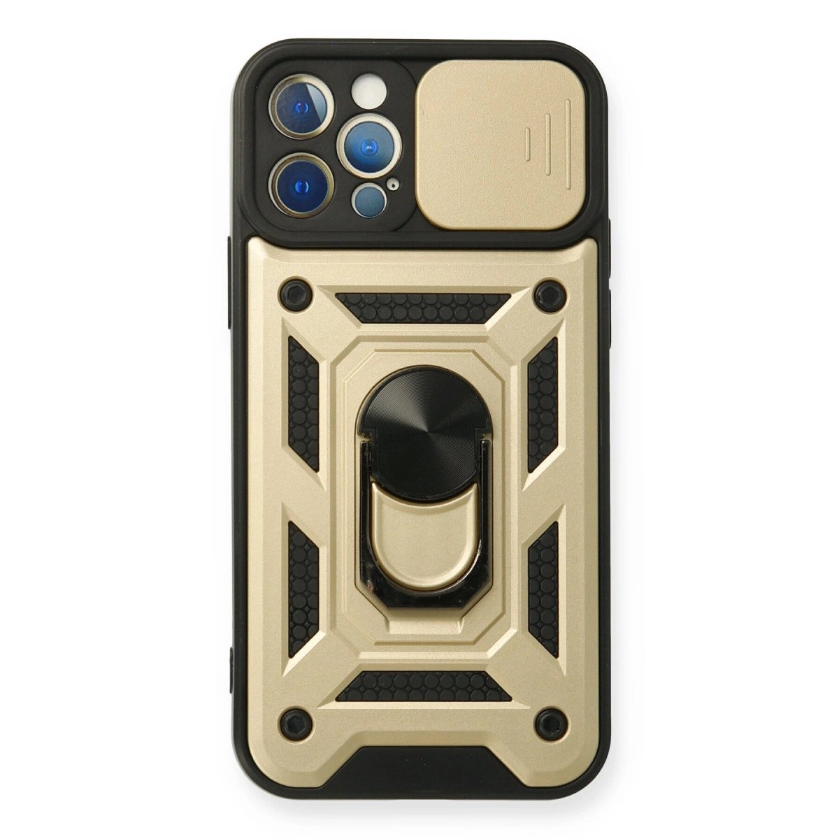 İphone 12 Pro Kılıf Pars Lens Yüzüklü Silikon - Gold İphone 12 Pro Kılıf Pars Lens Yüzüklü Silikon - Gold