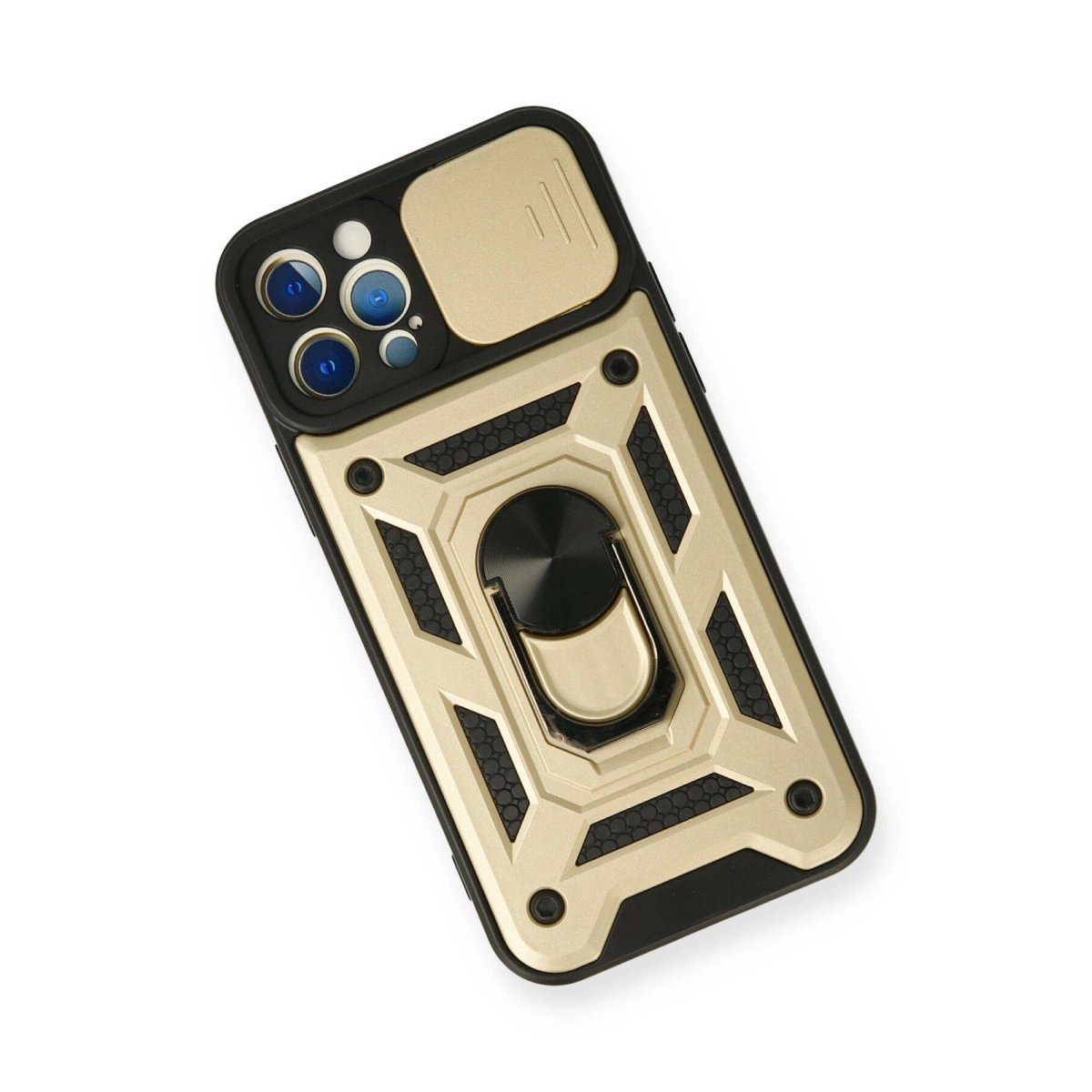 İphone 12 Pro Kılıf Pars Lens Yüzüklü Silikon - Gold İphone 12 Pro Kılıf Pars Lens Yüzüklü Silikon - Gold