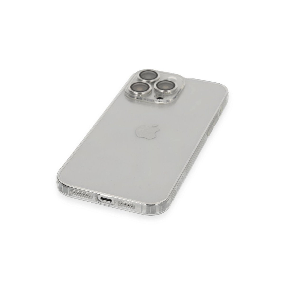 İphone 13 Pro Max Kılıf Luko Lens Silikon - Gümüş