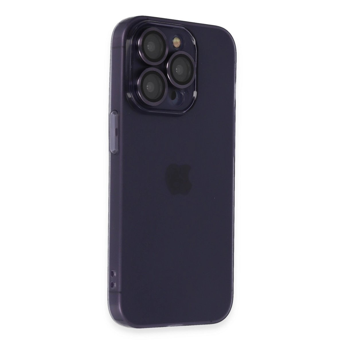 İphone 14 Pro Max Kılıf Luko Lens Silikon - Derin Mor