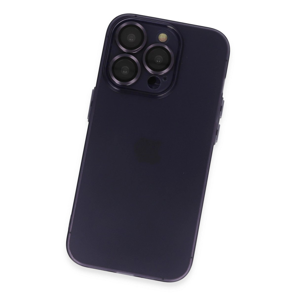 İphone 14 Pro Max Kılıf Luko Lens Silikon - Derin Mor