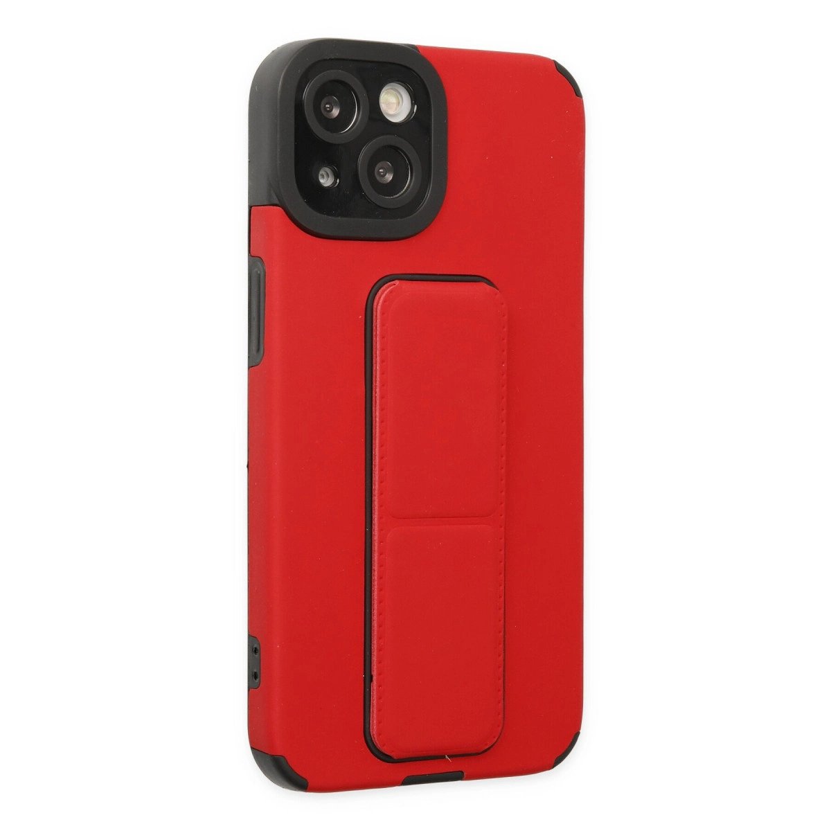 İphone 14 Plus Kılıf Mega Standlı Silikon - Kırmızı İphone 14 Plus Kılıf Mega Standlı Silikon - Kırmızı
