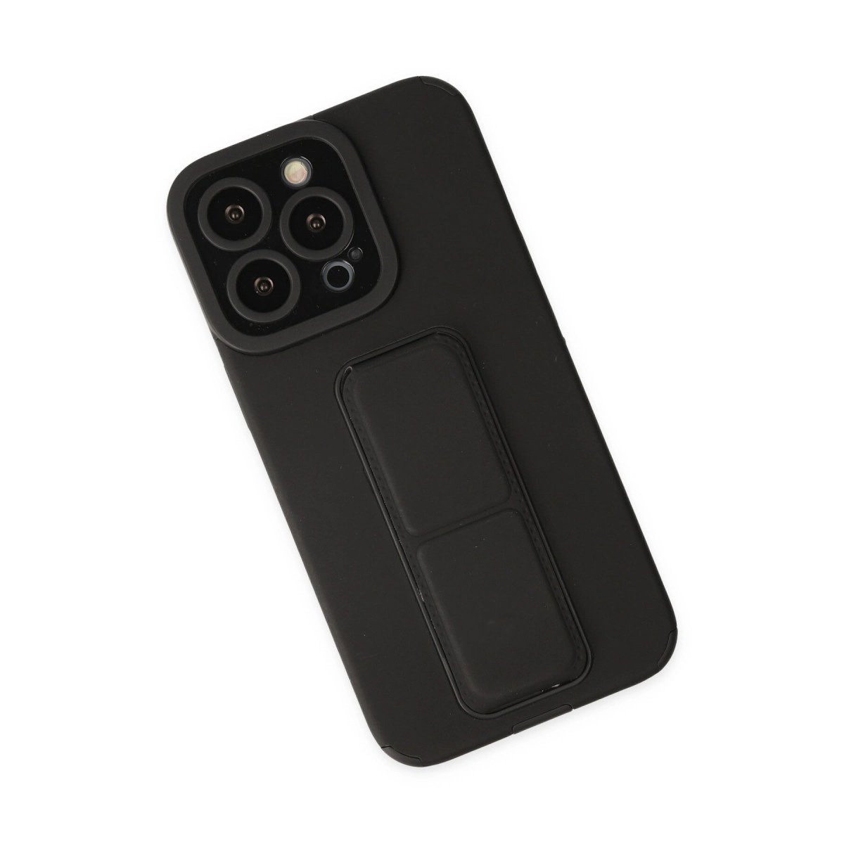 İphone 14 Pro Kılıf Mega Standlı Silikon - Siyah İphone 14 Pro Kılıf Mega Standlı Silikon - Siyah